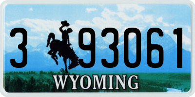 WY license plate 393061
