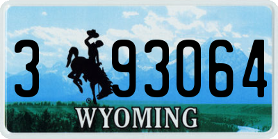WY license plate 393064