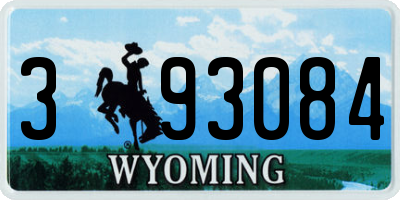 WY license plate 393084