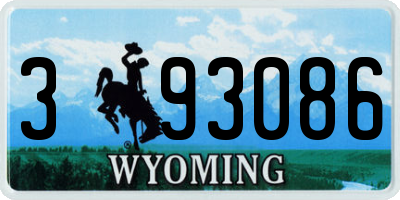 WY license plate 393086