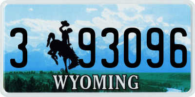 WY license plate 393096