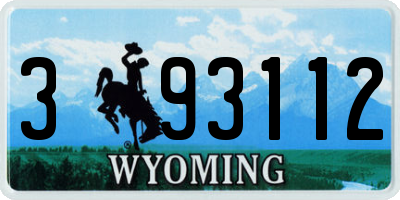 WY license plate 393112