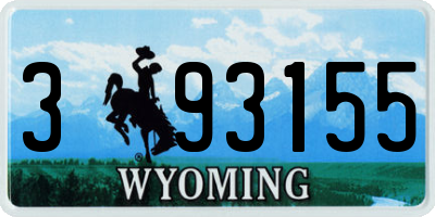 WY license plate 393155