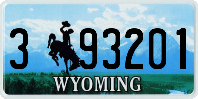 WY license plate 393201