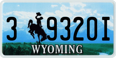 WY license plate 39320I