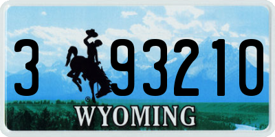 WY license plate 393210