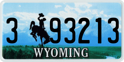 WY license plate 393213