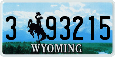 WY license plate 393215