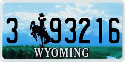 WY license plate 393216