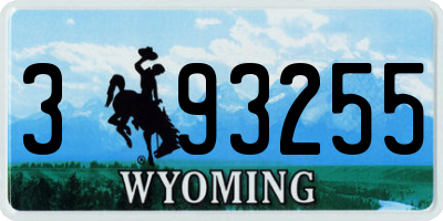 WY license plate 393255