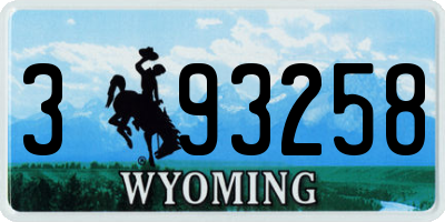 WY license plate 393258