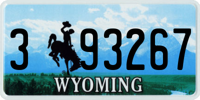 WY license plate 393267