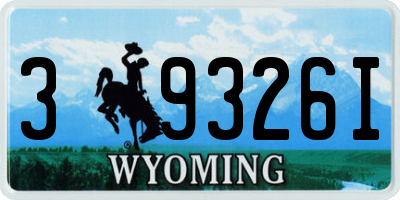 WY license plate 39326I