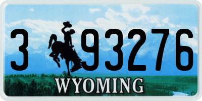 WY license plate 393276