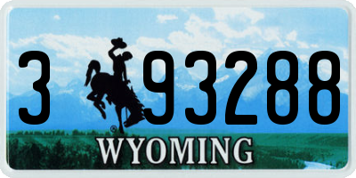 WY license plate 393288