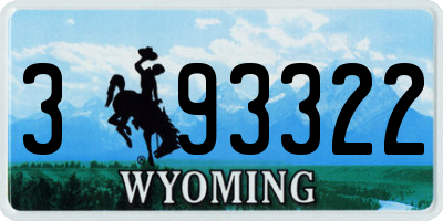 WY license plate 393322