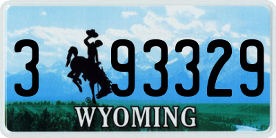 WY license plate 393329