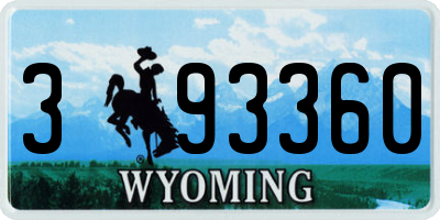 WY license plate 393360