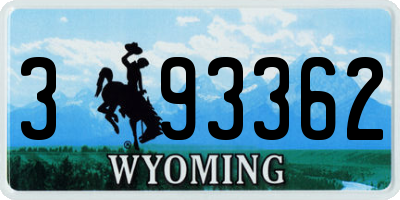 WY license plate 393362