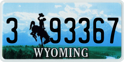 WY license plate 393367