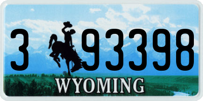 WY license plate 393398