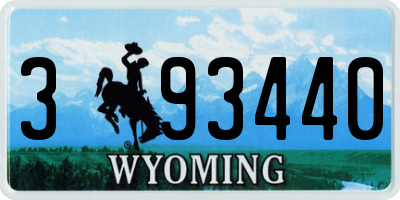 WY license plate 393440