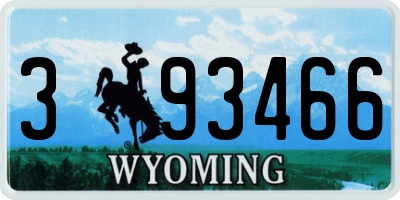 WY license plate 393466