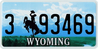 WY license plate 393469