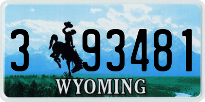 WY license plate 393481