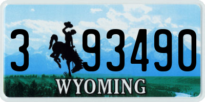 WY license plate 393490