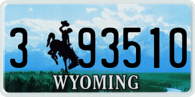 WY license plate 393510