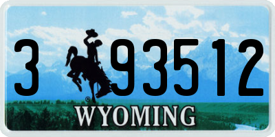 WY license plate 393512