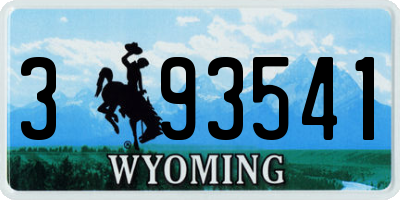 WY license plate 393541