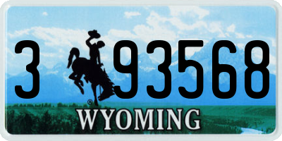 WY license plate 393568
