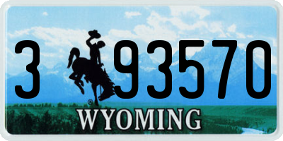 WY license plate 393570