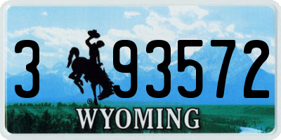 WY license plate 393572