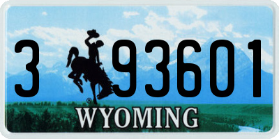 WY license plate 393601
