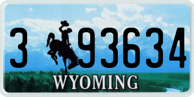 WY license plate 393634