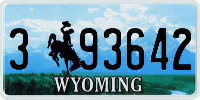 WY license plate 393642