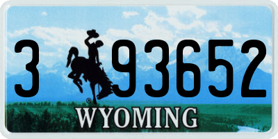 WY license plate 393652
