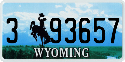 WY license plate 393657