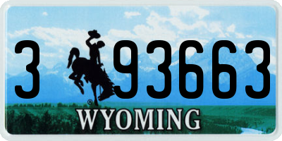 WY license plate 393663