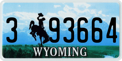 WY license plate 393664