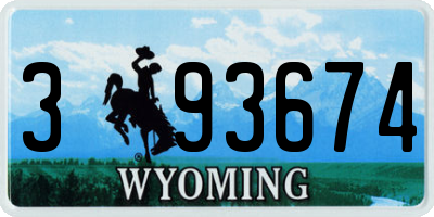 WY license plate 393674