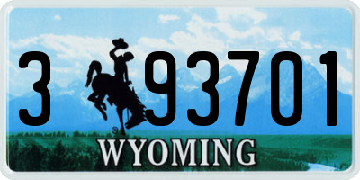 WY license plate 393701