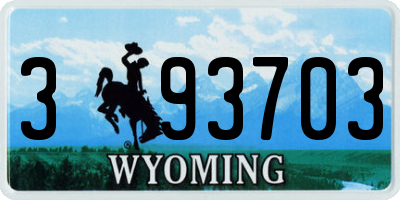 WY license plate 393703