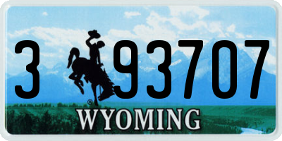 WY license plate 393707