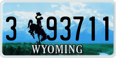 WY license plate 393711