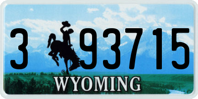 WY license plate 393715