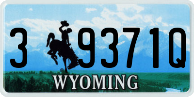 WY license plate 39371Q